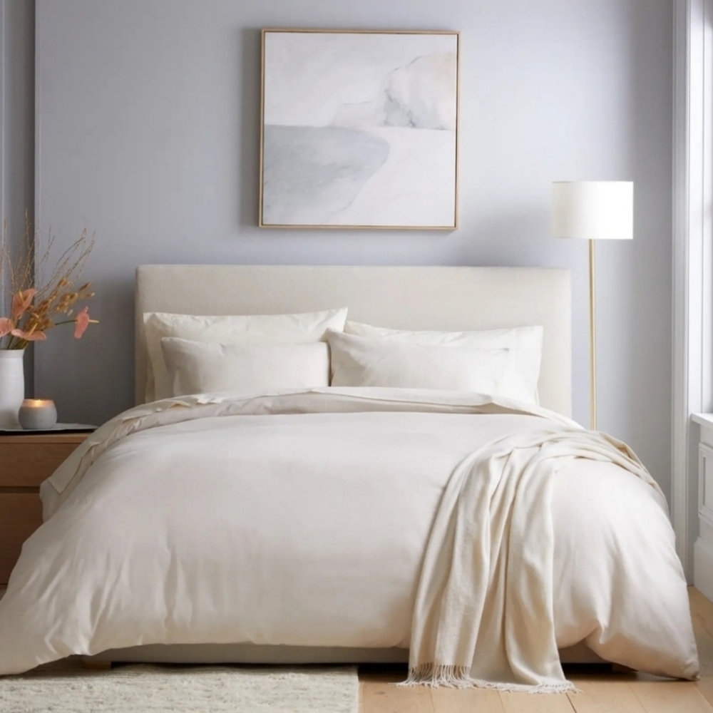 NWOT- Quince Cotton/ Cashmere Natural Duvet Cover! King/ Cal King (776)